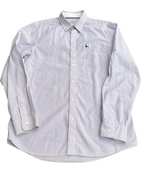 Jack Wills Blue/White Striped Fine Cotton Chest Pocket Button Up Shirt (M)